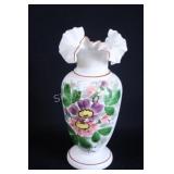 Victorian-Style Opaline Hand Painted Glass Vase