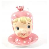 1950s Napco "Miss Cutie Pie" Lidded Sugar Bowl