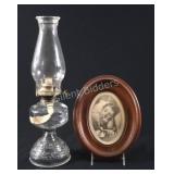 Traditional Embossed Kerosene Lamp w Oval Print