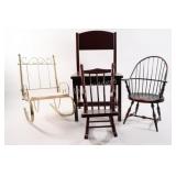 Brass & Wood Doll Chairs - Suitable for 18" Dolls