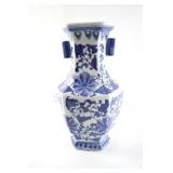 Tall 14" Blue & White Porcelain Vases