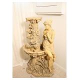Old-World Style Lady Statue Waterfall Fountain