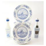 Tulip Time Ironstone Set w Vandermint Bottles