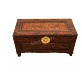 VTG Chinese Hand-Carved Camphor Wood Chest