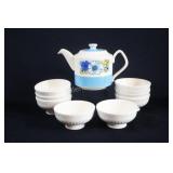 Retro Sadler Daisy Tea Pot w Footed Fruit Bowls