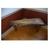 Live Edge Artisian Solid Wood Bench