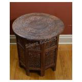 Pierced Carving Folding Round Side Table