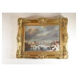 Gold Gilt Signed Professionally Framed Artwork on