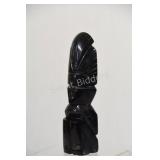 Black Obsidian Stone Carved Aztec - Mayan Figurine