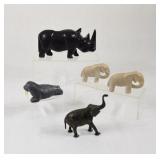 Soap Stone & Resin Animal Carving Figurines