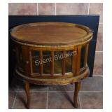 Victorian Beveled Glass Display Cabinet with Tray