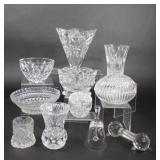 Crystal, Cut & Frosted Clear Glass Vases, Bowls
