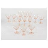 Etched Pink Stemware Glasses - Two Sizes