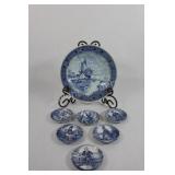 Delfts Boch Large & Miniature Blue & White Plates