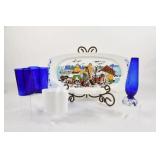 Finland Glass Vases & Norway Ficcjo Ceramic Tray