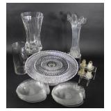Crystal & Cut Glass France Vase, Pedestal Cake