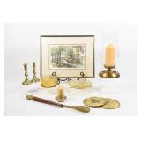 Brass Candle & Pillar Holders, Plaques, Print