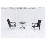 Patio Bistro Set, Two Chairs & Round Table