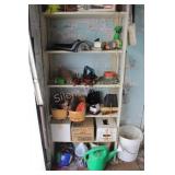 Metal Shelf With Sprinklers, Garden Hand Tools