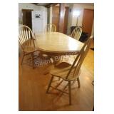Pine Blonde Butterfly Leaf Table & Six Chairs