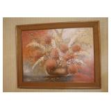 Signed Floral Canvas Framed Artwork by Ferrante