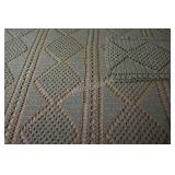 Cotton Crochet Throw Blanket with Arm Chair Covers