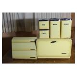 Vintage "The Queen Line" Harvest Gold Pantry Set