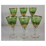 Emerald Green Crystal Cordial Stemware Set