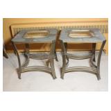 Brushed Metal, Tile Slate, Beveled Glass Tables