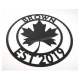 Personalized "Brown" Maple Leaf Metal Sign