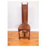 Gothic Revival Hall Chair w Heavy Carvings