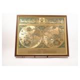 Gold Foiled Willem Blaeur Wall Map Artwork