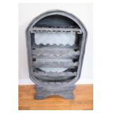 Barrel-Style Wooden Wine Oval Wine Rack Grey