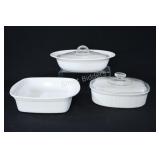 Corning Ware French White Casserole Dishes