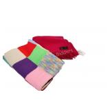 Hand Crochet Baby Blanket w Wool Blend Scarf