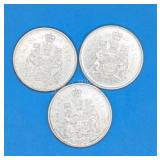1966 - Canada Fifty Cent Silver Coins