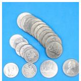 1980 - 13 x Canada Dollar & 8 x Fifty Cent Coins