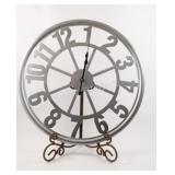 22" Large Metal Wall Clock, Battery Operated