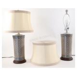 VTG-Style Ceramic Lattice Pattern Table Lamps