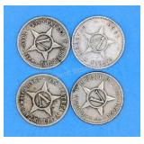 1940-1960 Republica De Cuba Cinco Coins