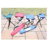 Collection of 4 Folding Camp Stools