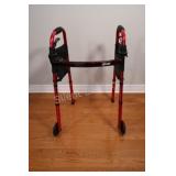 Drive Medical Deluxe Folding Travel Walker, Red