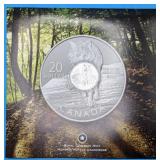 2013 Royal Canadian Mint $20 Fine Silver Wolf Coin