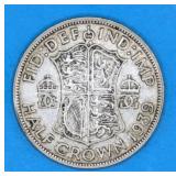 1939- Silver Great Britain George VI Half Crown Co