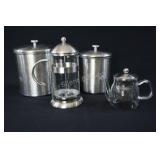 India Hammered  Canister Set w French Presses
