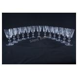 Pinwheel or Starburst Pattern Crystal Stemware