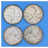 1950 -1968 Canada Silver Circulated Quarters