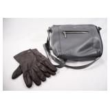 Roots Leather Crossbody Bag w Leather Gloves
