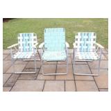 VTG Folding Webbed Aluminum Lawn Chairs