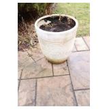 White Textured Ceramic Planter, Height 20"